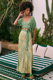 Madame Peacock Maxi Skirt – Emerald