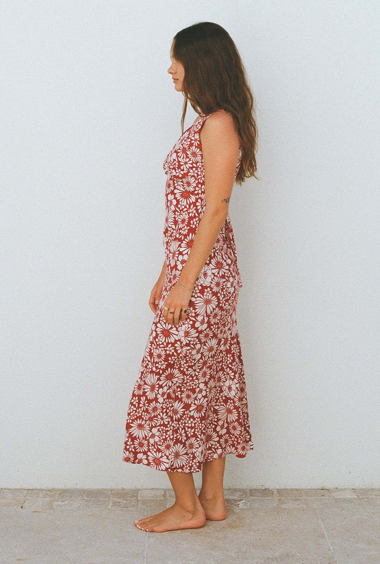 Delilah Midi Dress - Cherry