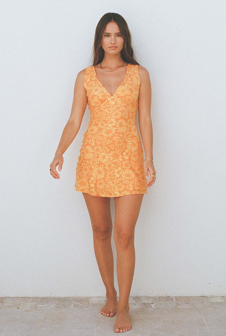 Delilah Mini Dress - Tangerine