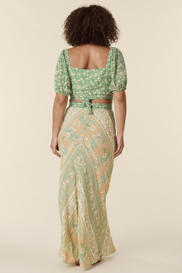 Madame Peacock Maxi Skirt – Emerald